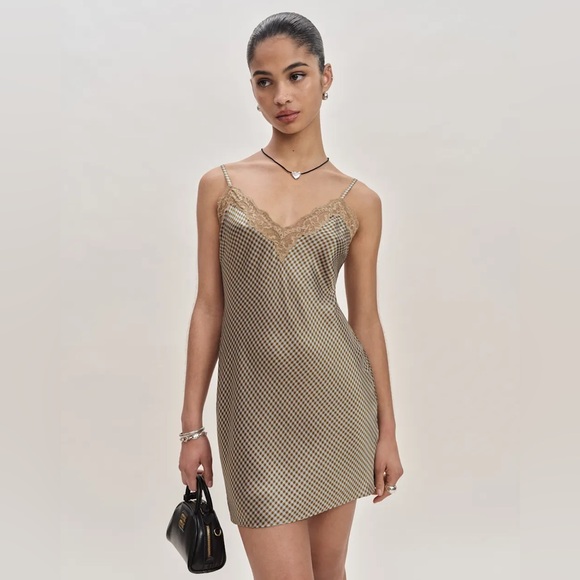 Reformation Dresses & Skirts - Reformation Marina Silk Dress Brown - Size S